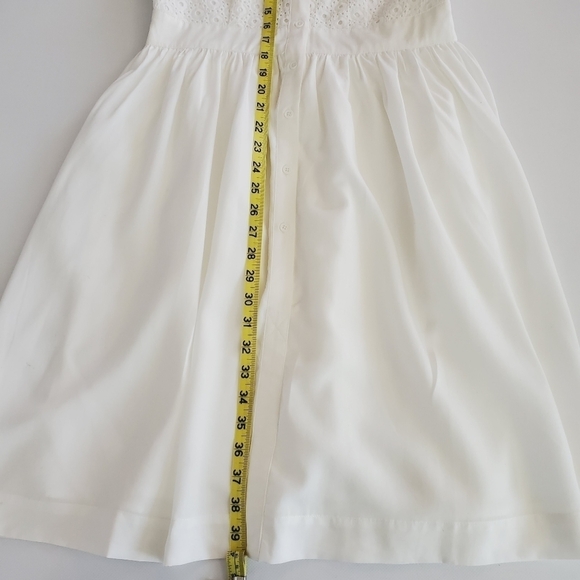 7140 * Catherine Malandrino Button Down Eyelet Dress Off White Size 4 - Picture 9 of 10